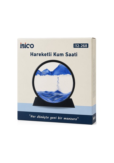 10 Inc - 25cm Renkli Sulu Cam Kum Saati Hareketli Ayna Modeli 4741