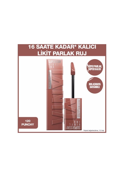 Maybelline New York Super Stay Vinyl Ink Likit Ruj 120 Punchy