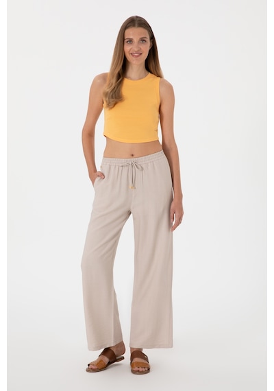 U.S. Polo Assn. Kadın Bej Looe Relax Fit Kanvas Pantolon 50309088-VR011 U.S. Polo Assn. Kadın Bej Looe Relax Fit Kanvas Pantolon 50309088-VR011