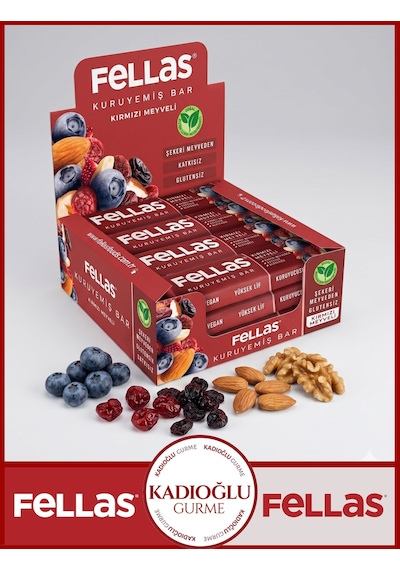 Fellas Kırmızı Meyveli Kuruyemiş Bar 30 Gr X 12 Adet