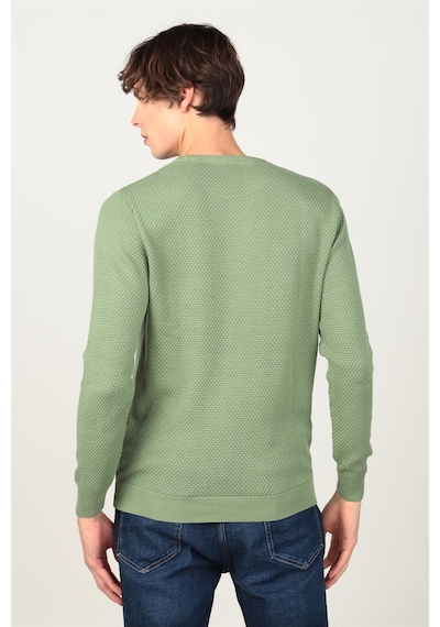 Tudors Slim Fit Dar Kesim Bisiklet Yaka Petek Desenli Erkek Kazak-1973 Yeşil Tudors Slim Fit Dar Kesim Bisiklet Yaka Petek Desenli Erkek Kazak-1973 Yeşil