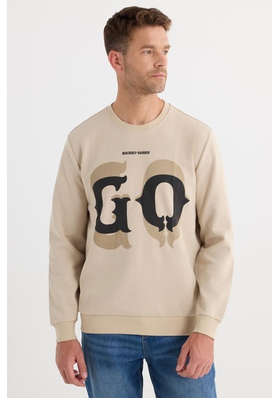 Tudors Erkek Relax Fit Rahat Kesim Pamuklu Lastikli Kol Bisiklet Yaka Baskılı Bej Sweatshirt-37308 Bej Tudors Erkek Relax Fit Rahat Kesim Pamuklu Lastikli Kol Bisiklet Yaka Baskılı Bej Sweatshirt-37308 Bej