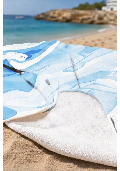 Soyut Kadın Figürlü Deniz Temalı Plaj Havlusu - Akdeniz Mavi Beyaz Hızlı Kuruyan Mikrofiber Havlu Yumuşak Şakayık Soyut Kadın Figürlü Deniz Temalı Plaj Havlusu - Akdeniz Mavi Beyaz Hızlı Kuruyan Mikrofiber Havlu Yumuşak Şakayık