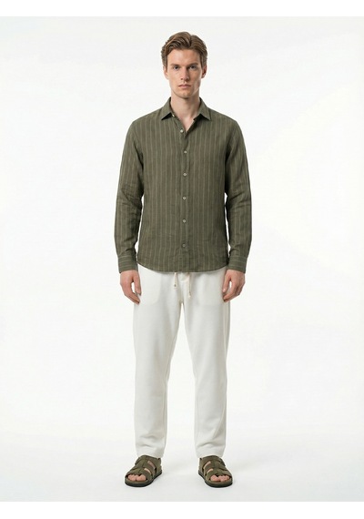 Xint Haki %100 Keten Regular Fit Gömlek 701010