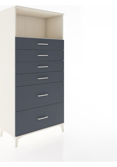 Hyperion Dolap Tek Raflı 6 Çekmeceli 88x44x182 Aytaşı-antrasit Aytaşı