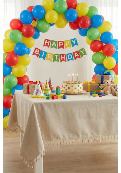 Keten Püsküllü Organizasyon Keten Masa Örtüsü Baby Shower, Doğum Günü, Nişan İçin Bohem Vintage Örtü Bej Keten Püsküllü Organizasyon Keten Masa Örtüsü Baby Shower, Doğum Günü, Nişan İçin Bohem Vintage Örtü Bej