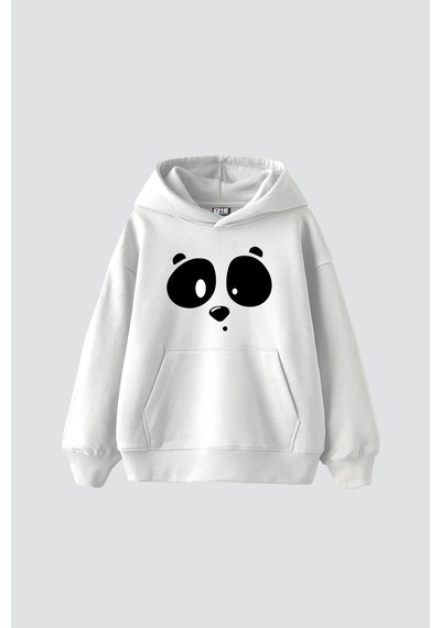 Startmore Beyaz Pand Baskılı Oversize Unisex Premium Beyaz Beyaz