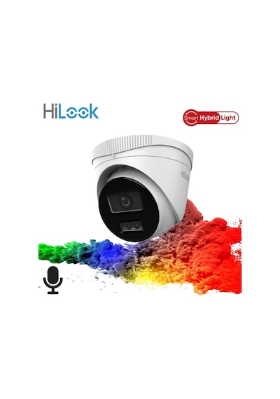 Hılook Ipc-t220ha-lufc, 2mpix, 2,8mm Lens, H265+, Dual Light, 20mt Gece Görüşü, Dahili Mikrofon, Ip67, Poe, Dome, Ip Kamera