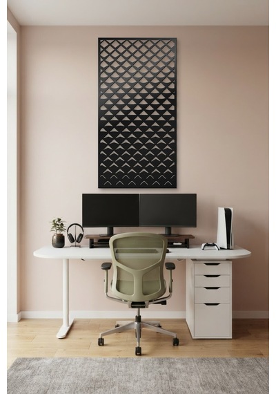 Pul Dekoratif Panel Metal Duvar Tablosu - Duvar Sanatı - Duvar Dekoru - Siyah
