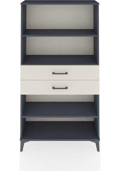Arges Dolap 3 Raflı 2 Çekmeceli 88x30x163 Antrasit-aytaşı Antrasit