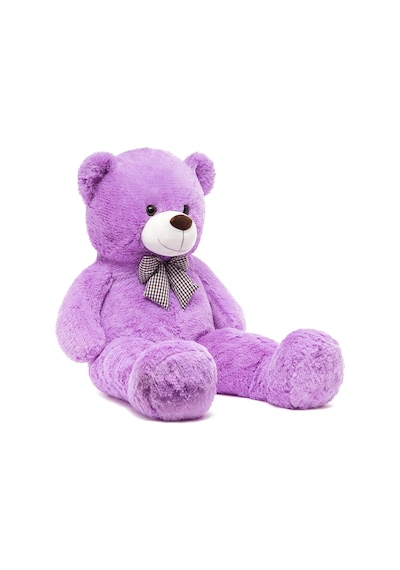 Sevgiliye Özel Hediye- Papyonlu 140 Cm Dev Boy Sevimli Peluş Koca Ayı - Özel Fiyat Lila