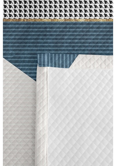 Mavi Geometrik Modern Genç Odası Tek Kişilik Pike Takımı-siyah Beyaz 160x220cm Kapitone Yatak Örtüsü Masalsı Örtü Rüyası