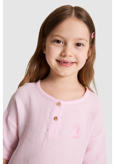 U.S. Polo Assn. Kız Çocuk Pembe Pijama Takım 50326617-vr041
