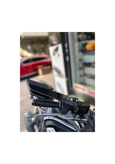Ayna Karbon Kaplama Motosiklet Gidon Üstü H2 Yarasa Kanat Moto Ea