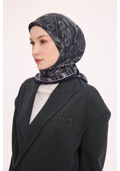 Silk Home Dört Mevsim Antik Motif Viskon Velora Eşarp 6421 Lacivert