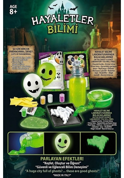 Hayaletler Bilimi Eğitici Deney Ve Slime Seti Karanlıkta Parlayan 8+ Yaş
