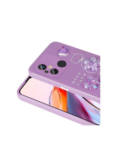 Xiaomi Redmi 12c Kılıf Kabartma Figürlü Parlak Zore Toys Silikon Kapak Light Green