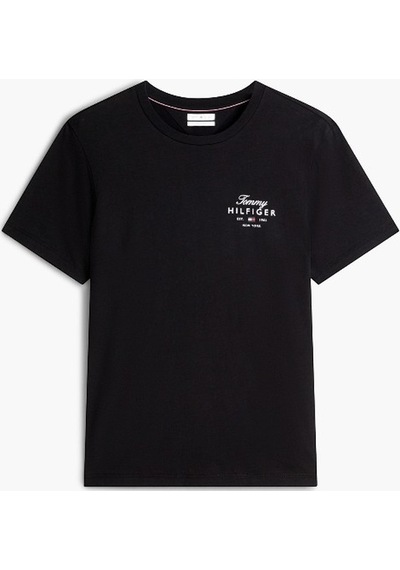 Tommy Hilfiger Scrıpt Stack Regular Tee Erkek Siyah T-shirt - Mw0mw43224