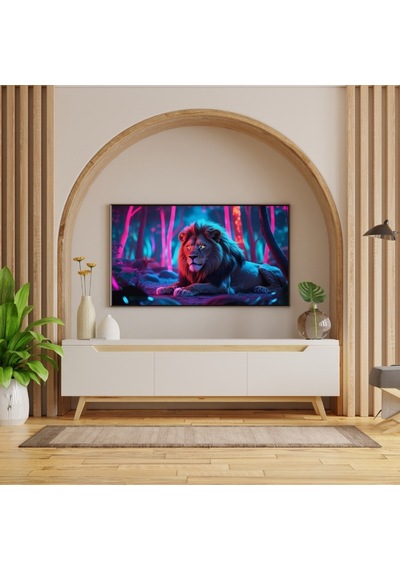 Hayvan Figürlü Atşl Gözler Iı Aslanlı Pvc 60x90 Cm Çerçevesiz Tablo 33