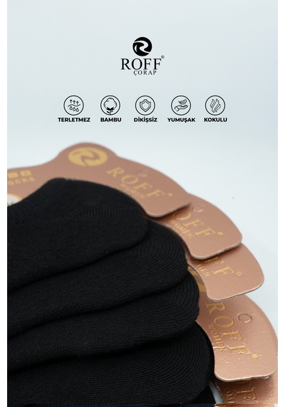 12 Cift Sneakers Kadın Corap Wolk Siyah