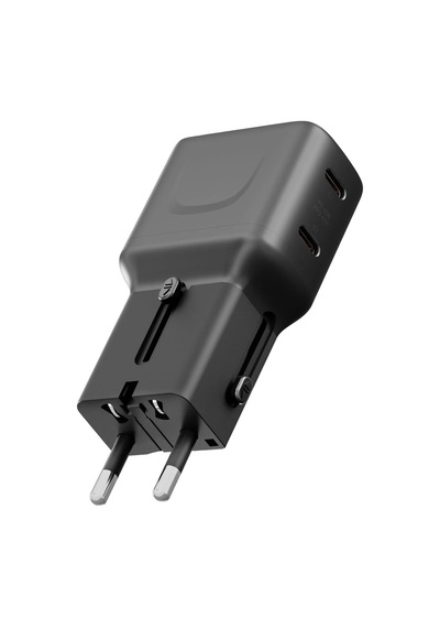 Energea Travelgo 65w 2 Adet Type-c Çıkışlı Pd Pps Gan Hızlı Şarj Aleti - Siyah