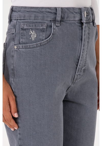 U.S. Polo Assn. Kadın Gri Mom High Waist Fit Jean Pantolon 50309422-DN0025