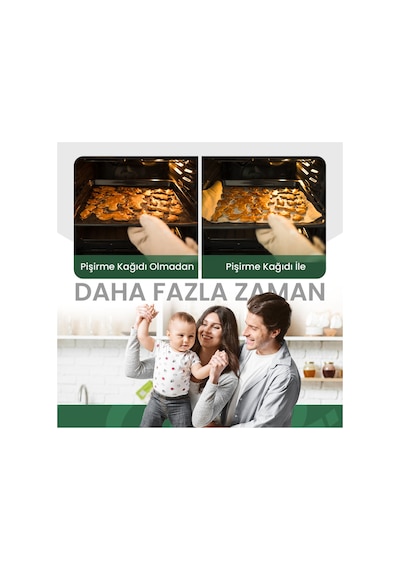 Doğal Pişirme Kağıdı Hazır Kesilmiş 42x37 Cm 10 Adet Yağ Geçirmez Yapışmaz Fırın Kağıdı Tekli Kutu