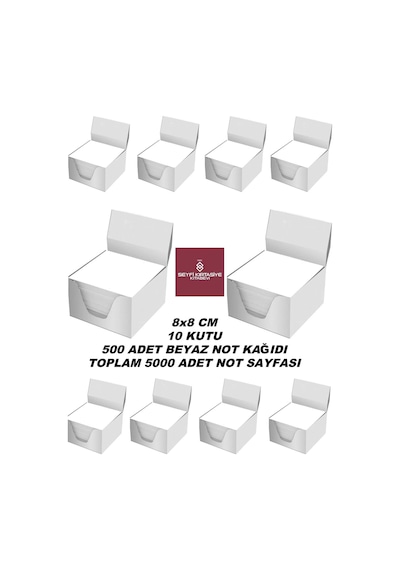 8x8 Cm Küp Not 500 Sayfa X 10 Paket Toplam 5000 Sayfa