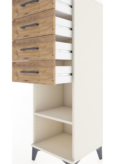Hyperion Dolap Tek Raflı 4 Çekmeceli 44x44x134 Aytaşı-çam Aytaşı