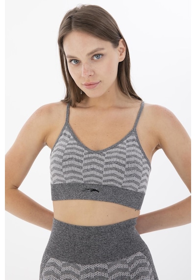 Maraton Active Slimfit Kadın V Yaka Kolsuz Koşu Siyah Bra 813089-Siyah