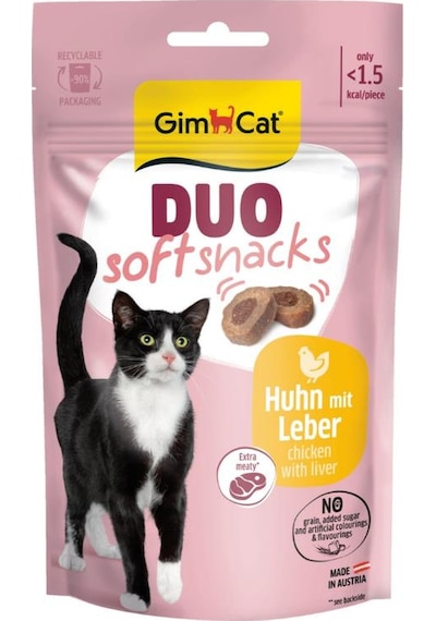 Gimcat Duo Soft Snacks Chicken With Liver Kedi Ödülü 50 Gr