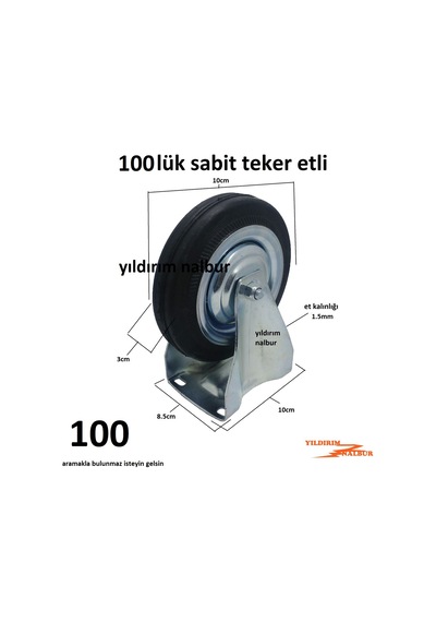 2 Adet Yük Arabası Tekerlek 100Lük Sanayi Tipi Tekerlek Tezgah En