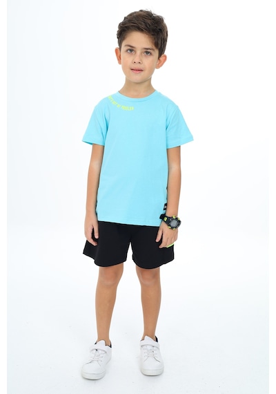 Toontoy Kids Toontoy Erkek Çocuk Baskılı Şortlu Takım Turkuaz