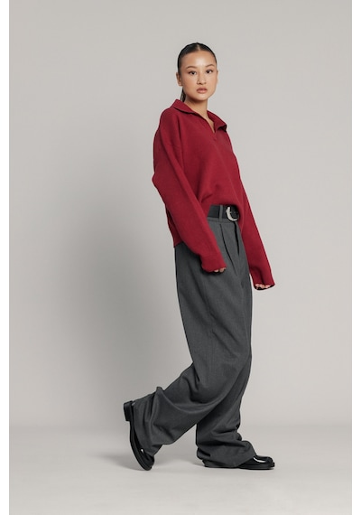 Polo Yaka Triko Kazak Bordo