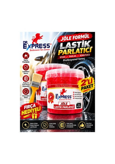 Premium Lastik Parlatıcı Jöle 500 Ml Parlak Görünüm Uzun Süre Etkili Yeniler Jel Parlatıcı Fırçalı 2'li Set - 926080969