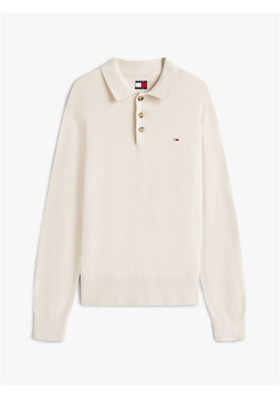 Tommy Hilfiger Tjm Slım Essentıal Polo Sweater Erkek Bej Kazak - Dm0dm20304
