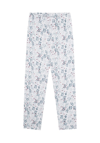Antebies Organik Beyaz Uzun Kollu Kız Çocuk Pijama Takımı Renkli