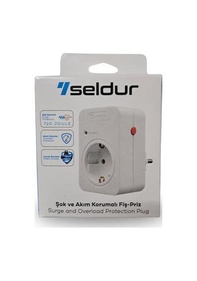 Şok Ve Akım Korumalı Fiş-priz, 16a-250v, Max 3600w 720 Joule, Reset Edilebilir, Sürekli Koruma, Toprak Hatlı, Çocuk Korumalı, Siyah Renk, E1td33s