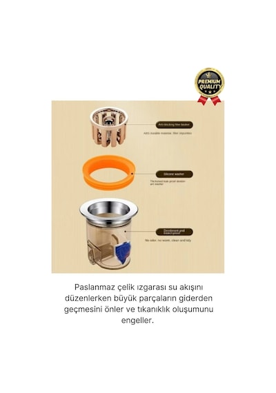 Özel Üretim Banyo Mutfak Küvet Dn40-dn50 Borularıyla Uyumlu Koku Ve Geri Akış Önleyici Gider Aparatı Çok Renkli