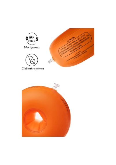 Elvense Çocuk Yüzme Kolluğu Seti 10-30 Kg Pompalı + Taşıma Çantalı Turuncu