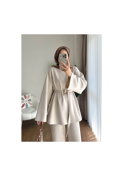 Unika Boutique Kadın Tesettür Scuba Takım Bej