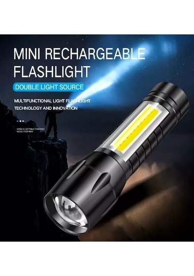 Polis El Feneri Çakarlı 3 Mod Şarjlı Panter Led Pt-4140