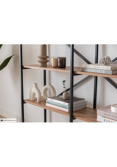 Nilamu Çam 150 Cm Kitaplık, Organizer, Ofis, Ev, 5 Raflı Kitaplık 150 170 34 Cm Atlantik Çam