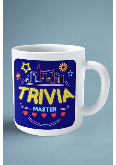 Trivia Master Mobil Oyun Baskılı Kupa Bardak Çift Taraflı Baskı Kişiye Özel Model 2 Çok Renkli