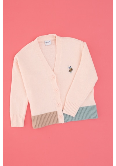 U.s. Polo Assn. Kız Çocuk Açık Pembe Hırka Triko 50316267-vr078 Acık Pembe