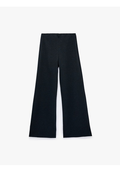 Koton Viskon Karışımlı Straight Fit Pantolon Lacivert Desenli 7wak40004pk 7d2