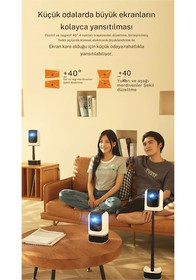 Taşınabilir Sinema Projektörü Dahili Hoparlör 1920 1080p Ev Sineması Bluetooth Android 11 Akıllı P