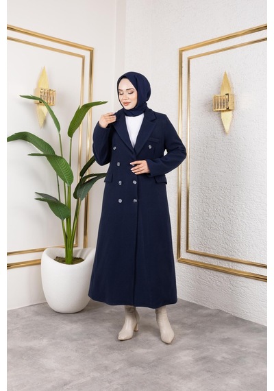 Hb Harma Time Butik Kadın Astarlı Düğmeli Cepli Uzun Lacivert Kaşe Kaban Lacivert Lacivert Hb Harma Time Butik Kadın Astarlı Düğmeli Cepli Uzun Lacivert Kaşe Kaban Lacivert Lacivert
