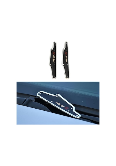 Silecek Rüzgarlığı Racing R Yazılı Üniversal Sportif Sessiz Aerodinamik Tasarım Siyah