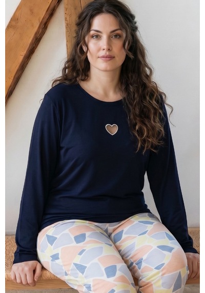 Siyah İnci Lacivert Desenli Nakışlı Büyük Beden Battal Boy Viskon Örme Pijama Takım 26224824 Siyah İnci Lacivert Desenli Nakışlı Büyük Beden Battal Boy Viskon Örme Pijama Takım 26224824